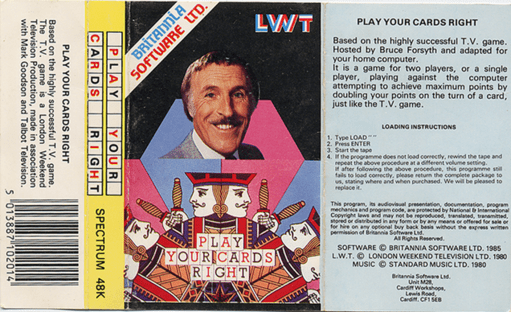 Play Your Cards Right box art for ZX Spectrum